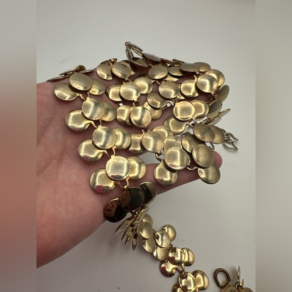 Vintage 70s 80s Gold Tone Chain Belt Lightweight Boho Festival Style 30-36” - Picture 9 of 9